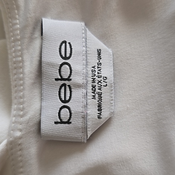 Bebe White Sleeveless Dress with Gold Studded pattern in Size L - Picture 5 of 8